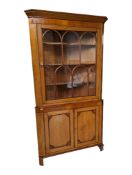 GEORGE III 19TH CENTURY MAHOGANY CORNER CABINET DISPLAY CUPBOARD