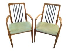 GORDON RUSSELL MANNER - PAIR OF RETRO DESIGNER TEAK ARMCHAIRS