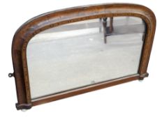19TH CENTURY INLAID OVER MANTEL MIRROR