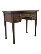EDWARDIAN WALNUT ARTS & CRAFTS FOLD OVER CARDS TABLE DESK