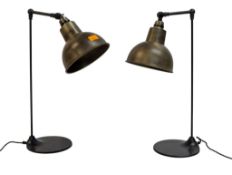 PAIR OF CONTEMPORARY INDUSTRIAL GOLD PENDANT BEDSIDE TABLE LAMPS