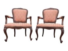 PAIR OF FRENCH FAUTEUILS LOUIS XV ARMCHAIRS