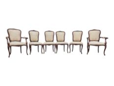SET OF SIX LOUIS FRENCH STYLE FAUTEUILS DINING CHAIRS