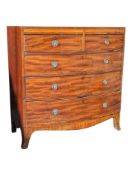 GEORGE III 19TH CENTURY BOW FRONT CHEST OF DRAWERS