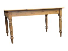 VICTORIAN COUNTRY PINE FARMHOUSE REFECTORY DINING TABLE