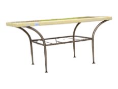 BRITISH MODERN DESIGN - VINTAGE MID CENTURY MARBLE TOP RESIN COFFEE TABLE