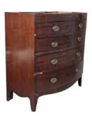 19TH CENTURY GEORGE III MAHOGANY BOW FRONT CHEST OF DRAWERS