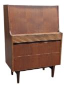 ELLIOTTS OF NEWBURY - MID CENTURY TEAK WOOD WRITING BUREAU DESK