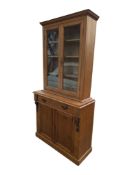 VICTORIAN 19TH CENTURY PINE LIBRARY BOOKCASE CUPBOARD