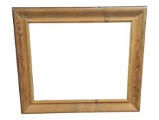 20TH CENTURY VINTAGE LARGE PITCH PINE RECTANGULAR PICTURE FRAME