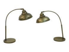 PAIR OF CONTEMPORARY GOLD INDUSTRIAL ANGLEPOISE DESK LAMPS LIGHTS