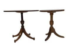 TWO REGENCY REVIVAL TRIPOD SIDE TABLES