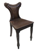 VICTORIAN 19TH CENTURY MAHOGANY ARMORIAL HALL CHAIR