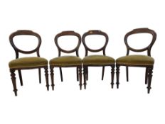VICTORIAN REVIVAL MAHOGANY BALLOON BACK DINING CHAIRS
