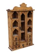 VINTAGE 20TH CENTURY HARDWOOD WALL MOUNTED SPICE CABINET