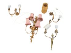 COLLETION OF 19TH & 20TH CENTURY GILT WOOD AND GILT METAL UPLIGHTERS