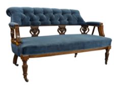 LATE VICTORIAN MAHOGANY SALON SOFA SETTEE