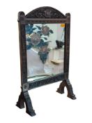 19TH CENTURY VICTORIAN GLASS MIRROR FIRE SCREEN