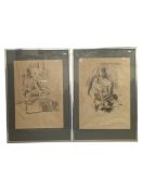 ROBERT SPEARMAN - TWO VINTAGE LATE 20TH CENTURY CHARCOAL NUDE STUDIES