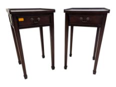 PAIR OF GEORGE III REVIVAL MAHOGANY BEDSIDE TABLES
