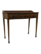 GEORGE III WALNUT REVIVAL SERPENTINE FRONT WRITING TABLE DESK
