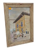 DOROTHY HOPWOOD - VINTAGE MID CENTURY MARKET SCENE PAINTING