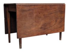 19TH CENTURY GEORGE III MAHOGANY DROP LEAF DINING TABLE