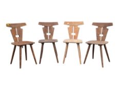 JACOB KIELLAND BRANDT MANNER - FOUR BRUTALIST DINING KITCHEN CHAIRS
