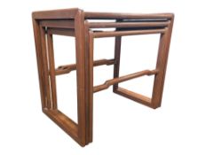 BRITISH MODERN DESIGN - VINTAGE MID 20TH CENTURY TEAK NEST OF TABLES