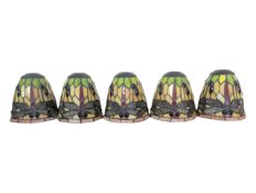 FIVE 20TH CENTURY TIFFANY STYLE DRAGONFLY LAMP LIGHT SHADES