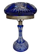 EARLY 20TH CENTURY VINTAGE CZECH BOHEMIAN CUT GLASS TABLE LAMP