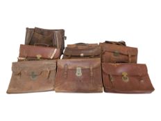 COLLECTION OF VINTAGE BROWN LEATHER SATCHELS