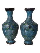 A PAIR OF 19TH CENTURY VINTAGE CHINESE CLOISONNE VASES