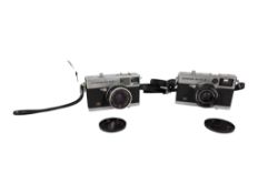 OLYMPUS, JAPAN - TWO VINTAGE 20TH CENTURY 35MM VIEWFINDER CAMERAS