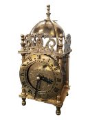 20TH CENTURY VINTAGE SMITHS BRASS LANTERN CLOCK