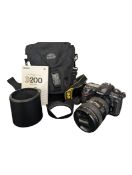 EARLY 21ST CENTURY NIKON D200 DIGITAL DSLR CAMERA WITH SOFT CARRY CASE