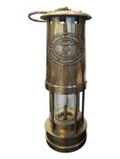 20TH CENTURY VINTAGE WELSH BRASS AND COPPER MINERS LAMP
