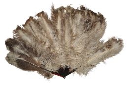 LATE 19TH / EARLY 20TH CENTURY LARGE OSTRICH FEATHER AND TORTOISESHELL FAN