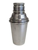 MID CENTURY SILVER PLATED COBBLER COCKTAIL SHAKER