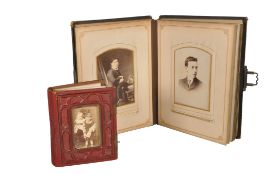 TWO 19TH CENTURY VICTORIAN CARTE DE VISITE PHOTOGRAPH ALBUMS
