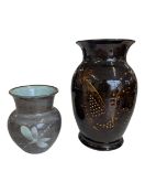 FISHLEY HOLLAND - TWO PIECES OF 20TH CENTURY STUDIO POTTERY VASES