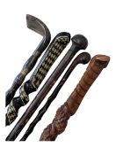 COLLECTION OF VINTAGE 20TH CENTURY HAND MADE CARVED WALKING STICKS