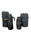 NIKON - TWO 1990S AF-S NIKKOR AUTOFOCUS LENSES IN SOFT CARRY CASES
