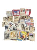 COLLECTION OF 20TH CENTURY VINTAGE POSTCARDS, CIGARETTE CARDS, SILKS, ETC