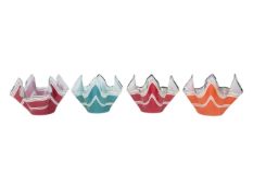 CHANCE BROTHERS - FOUR MID CENTURY GLASS HANDKERCHIEF VASES