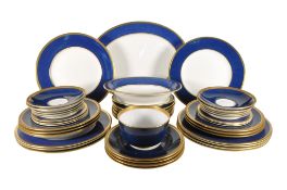 COLLECTION OF 20TH CENTURY SPODE COPELAND'S CHINA AND COALPORT ATHLONE BLUE PLATES