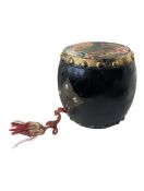 EARLY 20TH CENTURY CHINESE BLACK LACQUERED DRUM