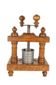 VICTORIAN 19TH CENTURY TREEN TABLE FRUIT PRESS
