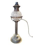 HUKIN AND HEATH - EARLY 20TH CENTURY ARTS AND CRAFTS CONVERTED OIL LAMP