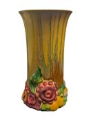 CLARICE CLIFF - 1930S VINTAGE POTTERY 'MY GARDEN' HAND PAINTED VASE